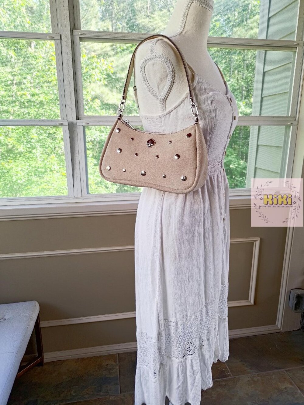 Kate Spade Kayla Suede Studs Small Convertible Shoulder Bag KM670 - Picture 3 of 14